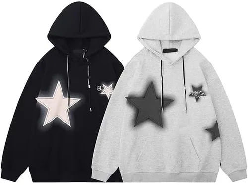 Vista 2 de CYee Sudadera con capucha Y2K Grunge para mujer, chaqueta con cremallera Acubi Emo de gran tamaño, tops vintage Harajuku Alt