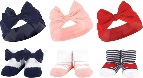 Vista 48 de Hudson Baby Conjunto de regalo de diadema y calcetines para niña