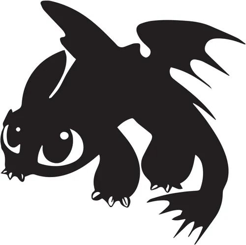 Calcomanía de pared de vinilo de dragón sin dientes personalizada | Decoración del hogar para dormitorio infantil o sala de juegos | Tamaño pequeño