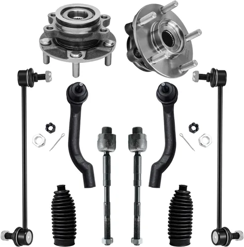 Vista 29 de Detroit Axle - Kit de suspensión de 14 piezas para Jeep Liberty 2006-2007, 2 cubos de rodamiento de ruedas, 2 brazos de control superior, 2 rótulas
