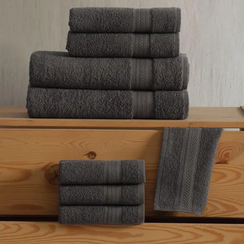Vista 5 de Regal Ruby - Toallas de baño grises de secado rápido, 100% algodón turco, toalla ligera para cuarto de baño, invitados, piscina, gimnasio