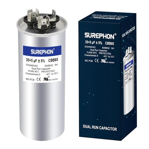 Vista 39 de 40+5 uF 40/5 MFD ±5% 370V/440VAC Condensador de Arranque y Funcionamiento Dual CBB65B Funciona para Motor de Ventilador de Unidad de Aire