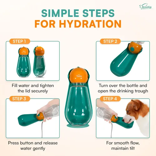 Vista 6 de Dispensador de botellas de agua plegable para perros con cuenco portátil