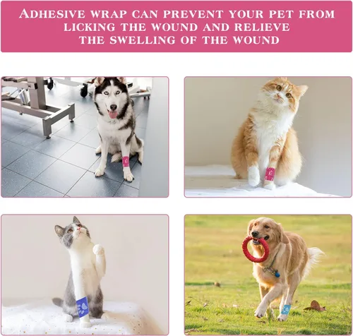 Vista 6 de Vet Wrap Vendaje Autoadherente Vendaje Cohesivo Cinta Multifunción para Perros Gatos Caballos Pájaros Animales No Tejida Cinta Deportiva Fuerte