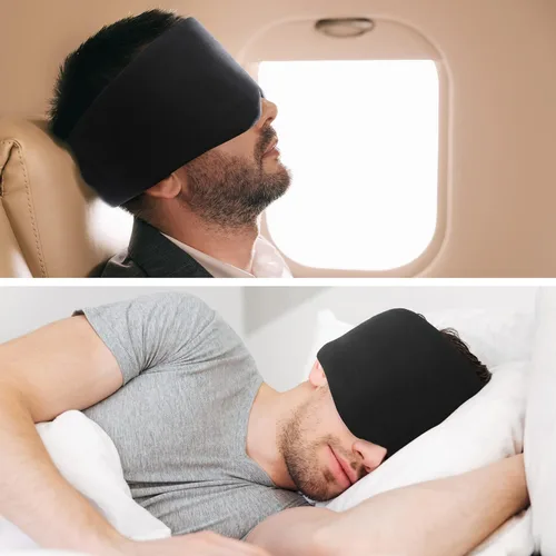 Vista 3 de FRESHME Máscara de dormir ligera y transpirable con bloqueo de ojos para dormir con correa elástica para colgar en las orejas, para todas