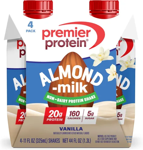 Vista 10 de Premier Protein Batido de proteína de leche de almendra a base de plantas no lácteas, chocolate, 0.71 onzas de proteína, 0.18 onzas de azúcar, 11