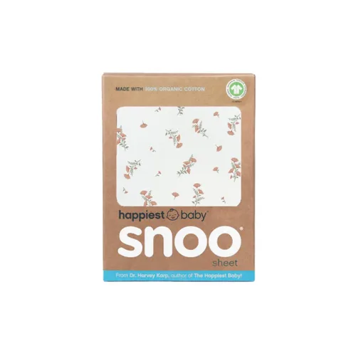 Vista 5 de Happiest Baby SNOO Sábana Bajera Ajustable para Moisés - Ropa de Cama de Guardería 100% Algodón Orgánico - Se Ajusta al Colchón de Cuna SNOO Sleeper