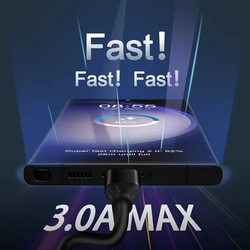 Vista 2 de Cable USB C para Android Auto de carga rápida, 3 pies + 6 pies retráctil en espiral tipo C a C cable de cargador de teléfono para Samsung Galaxy A17