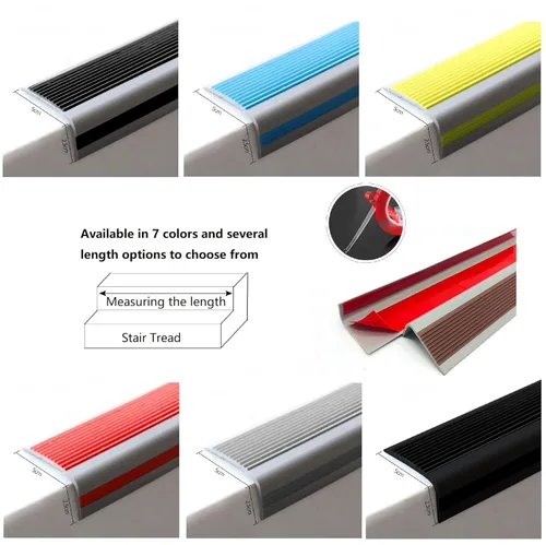 Vista 6 de LeongLzt Protector de Borde de Escalera en Forma de L de Vinilo Ribeteado de Escalera Autoadhesivo de Goma Moldura de Nariz de Escalera, Banda
