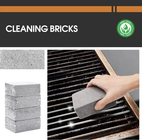 Vista 4 de Kit de limpieza de parrilla de 19 piezas para Blackstone, kit de limpieza de parrilla plana resistente, elimina las manchas fácilmente, 2 raspadores