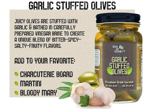 Vista 31 de Green Jay Gourmet Aceitunas Rellenas de Queso Jalapeño Jack – Aceitunas Verdes Rellenas de Queso para Guarnición de Cóctel y Tabla de Quesos
