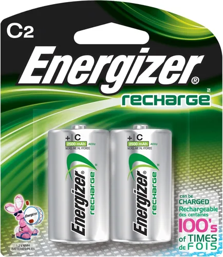 Energizer Baterías recargables e2 C2 NiMH, C, paquete de 2 – Paquete de 6 en total de 12 baterías