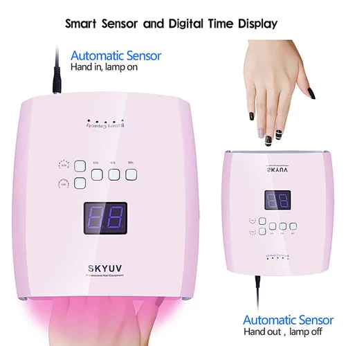 Vista 4 de Lámpara de uñas LED UV de secado más rápido, recargable de secado de esmalte de uñas, secador de uñas LED, sensor automático, luz profesional