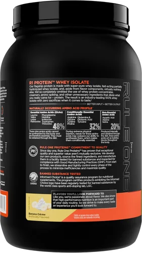 Vista 3 de Rule 1 R1 Proteína aislada de suero – con 0.88 oz de proteína y 0.21 oz de BCAA exclusivamente de fuentes aisladas e hidrolizadas