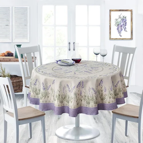 Vista 6 de Home Bargains Plus Provence - Juego de 8 servilletas cuadradas, estampado floral de campo de lilas Blanchard, resistentes a las arrugas y a