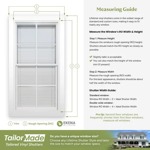 Vista 7 de 3" Persianas de vinilo Lifetime Shutter-Lok, negras (cada una)