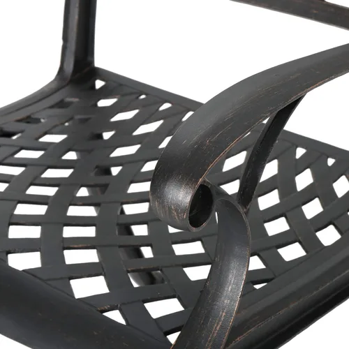 Vista 4 de Christopher Knight Home Austin - Sillas de comedor de aluminio fundido para exteriores, juego de 2 piezas, cobre brillante