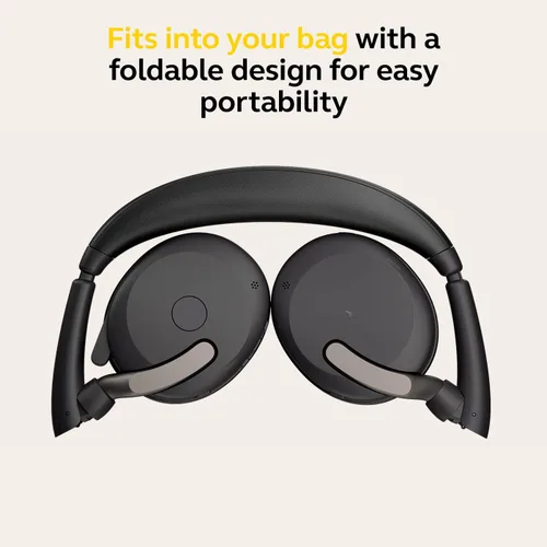 Vista 5 de Jabra Evolve2 65 Flex - Auriculares estéreo inalámbricos, Bluetooth, tecnología ClearVoice con cancelación de ruido y ANC híbrido, funciona