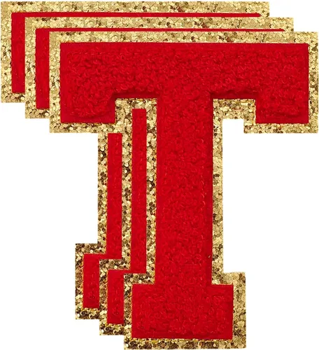 Vista 196 de 3 parches de letras de felpilla negra, parches de letras termo-adhesivas de 4-1/2", parches universitarios para ropa, S