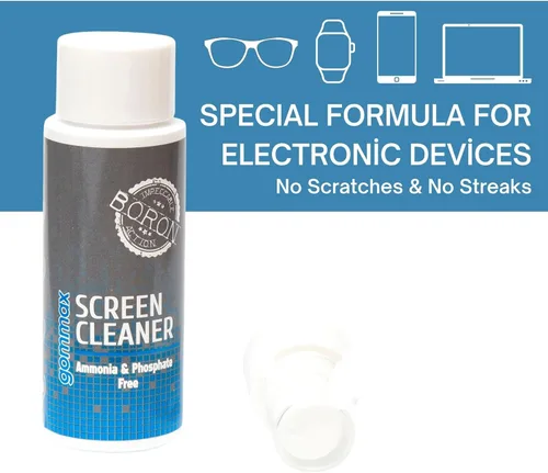 Vista 2 de Botella de spray limpiador de pantalla con paño de microfibra para dispositivos electrónicos (1.70 onzas), ideal para portátiles, computadoras