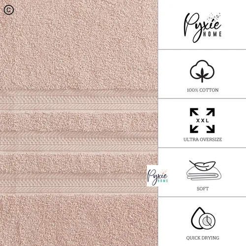 Vista 2 de Toalla de baño extra grande – Toalla de baño ultra grande – 100% algodón – 40 x 90 pulgadas – Color rubor