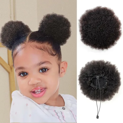 Vista 19 de isheeny Cola de caballo de cabello humano con cordón para mujeres negras, extensión de cabello humano rizado 4C, 8 pulgadas, aspecto natural, añade