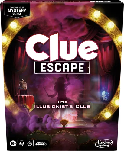 Clue Escape: The Illusionist's Club Juego de mesa | Juego familiar de Escape Room | Misterio de resolución de 1 vez | A partir de 10 años | 1-6