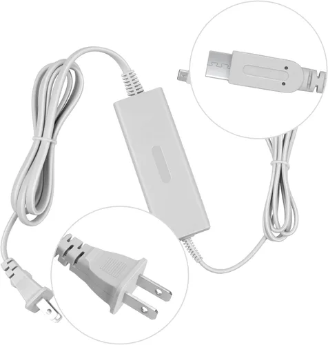 Vista 3 de Wii U Gamepad Charger, WII-U Gamepad AC Adapter Cable de carga para Nintendo Wii U Gamepad Controller