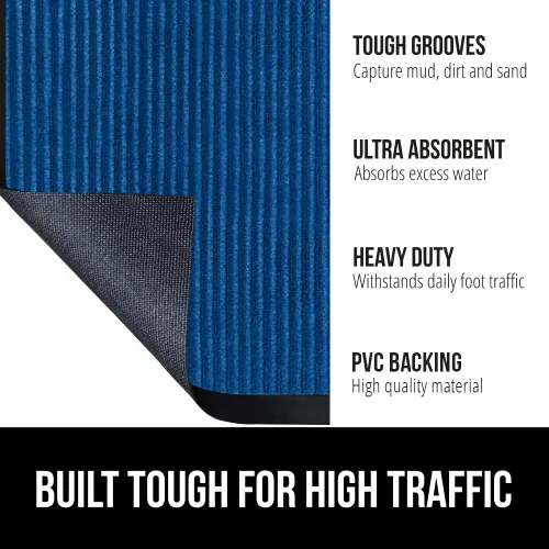 Vista 2 de Gorilla Grip - Tapete afelpado original de goma con perfil bajo, resistente, duradero, impermeable y fácil de limpiar para interior y exterior