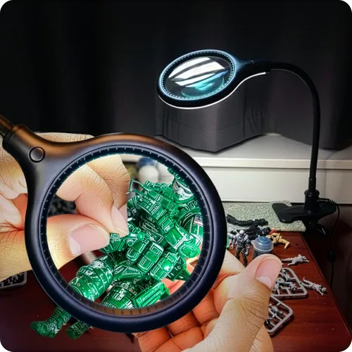 Vista 2 de Lupa con lámpara LED Brightech – LightView Flex – ultraluminosa, con abrazadera, luz de día LED, ahorradora de energía con aumento de 1,75X, negro