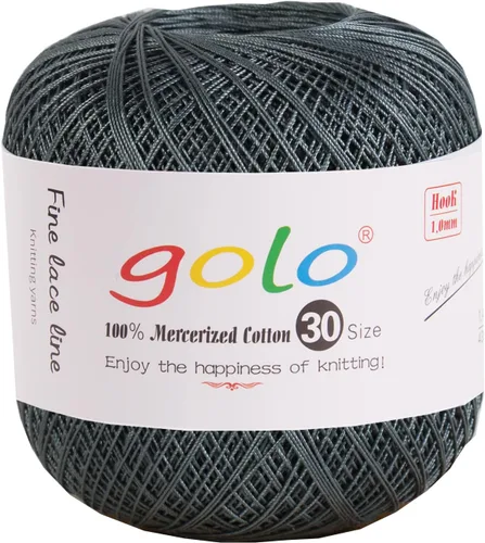 Vista 56 de Golo 3 bolas de hilo de ganchillo tamaño 30, hilo de bordar y lana para tejer a mano para calados 045