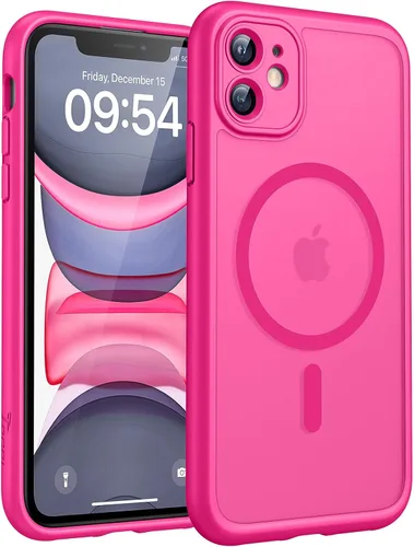 Vista 1023 de TOCOL Funda para iPhone 11, compatible con Magsafe, protección completa de cámara, imanes integrados, protección contra caídas, funda translúcida