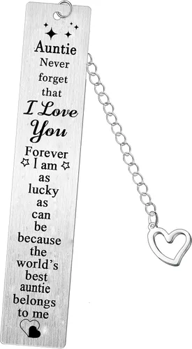 Regalos de Marcapáginas para Tía, Marcapáginas de Metal para Tía, Recuerdos, Regalo de Cumpleaños de Tía, Regalo del Día de la Madre de Sobrino