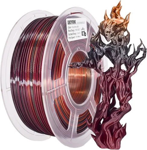 Vista 20 de Filamento para Impresora 3D PLA, Filamento PLA Arcoíris 1.75mm +/-0.02mm, Filamento PLA de Seda de Doble Color, Paquete de Filamento 3D Coextruido 2