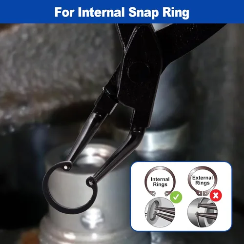 Vista 3 de Toolwiz Alicates de Anillo de Retención Resistentes, Anillo de Retención Interno Alicates de Clip Circlip C de 90 Grados para Camiones, Rojo