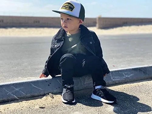 Vista 5 de Gorros de bebé - Gorra de béisbol, para recién nacidos, de ala plana, de malla, camionero, surf, patinaje, Bubba, Bro, ajustada, gorra de playa