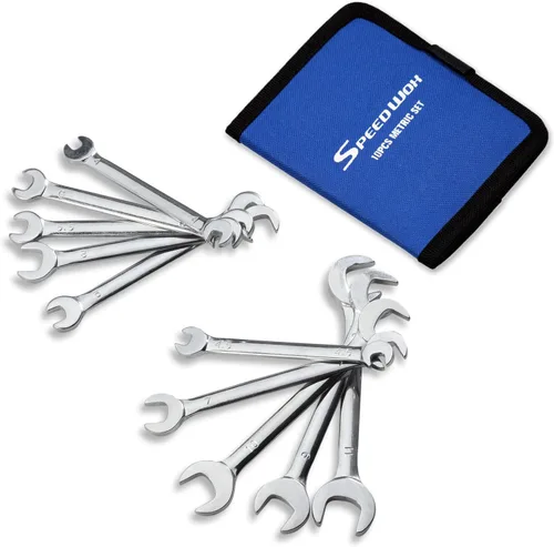 Vista 9 de SPEEDWOX Juego Mini de Llaves Métricas SAE, Juegos de Llave de Ignición, Juego de Llaves de Extremo Abierto y de Caja, Juego Pequeño de Llaves