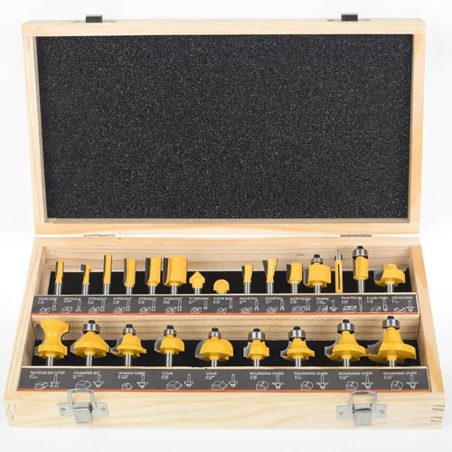 Vista 10 de Juego de brocas de router de 1/4 pulgada de vástago - BAIDETS 15 piezas de 1/4" de brocas de router de carburo de tungsteno, herramientas
