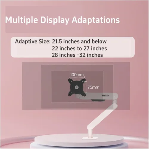 Vista 4 de Monitor Arm Desk Stand 17" - 34" Weight Up to 19.8 lbs (9 kg) Screen Adjustable 360° Rotation(Black)