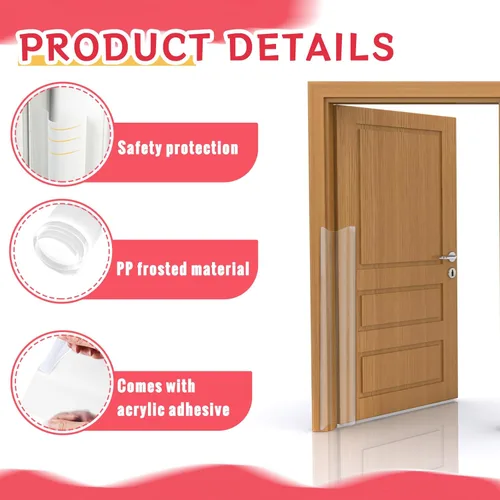 Vista 3 de TrelaCo Protector de pellizco de puerta a prueba de bebés, cubierta de bisagra, borde de puerta y protectores de esquinas para seguridad de dedos