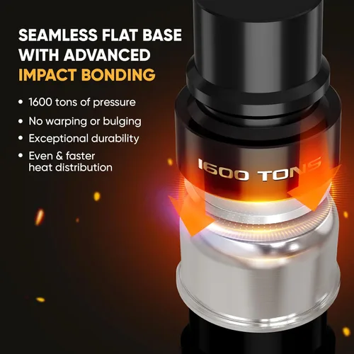 Vista 3 de SUNHOUSE Sartén de acero inoxidable de 3 cuartos con tapa, sin PFOA, sartén de acero inoxidable, base de inducción de unión de impacto avanzada