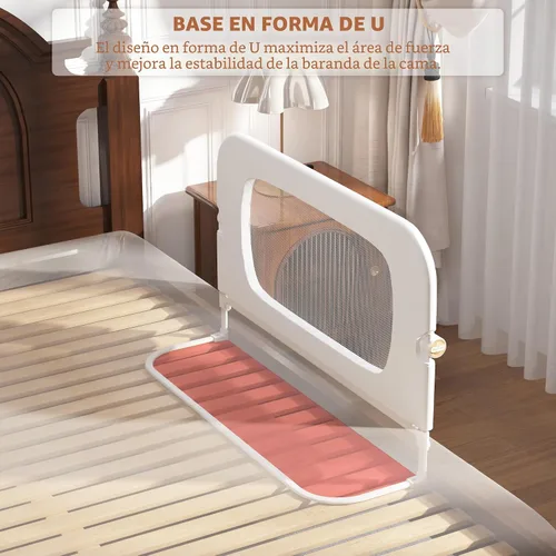 Vista 7 de FigTime Baranda de cama para niños pequeños, protector de baranda de cama de bebé para niños, barandas de cama para niños pequeños con ajuste de Gris