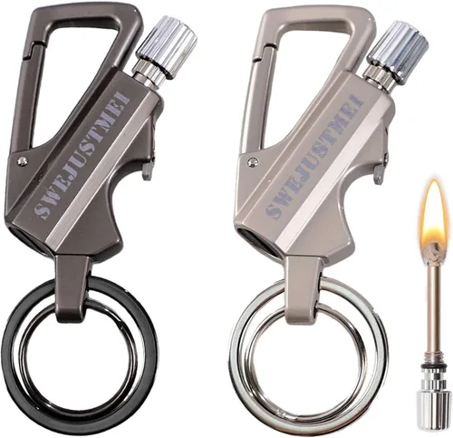 Vista 9 de 2Pcs Permanent Match Infinity Lighter with Multitool Keychain Bottle Opener