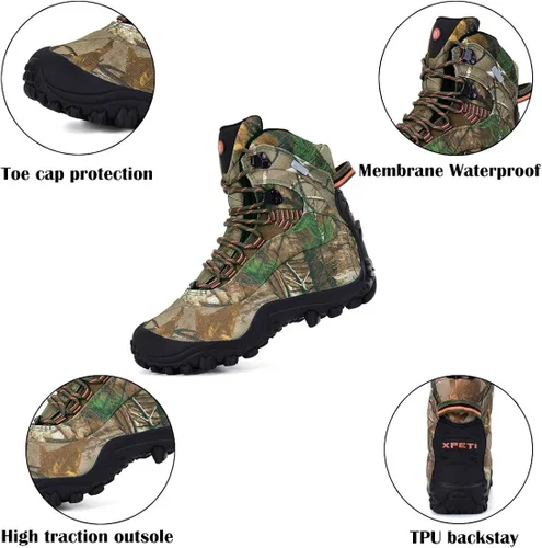 Vista 4 de Manfen Botas de senderismo para mujer, ligeras, impermeables, para caza, soporte para tobillo, agarre de alta tracción