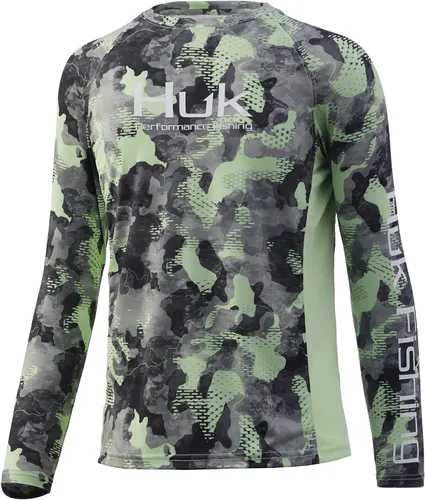 Vista 10 de HUK Camisa unisex de camuflaje Pursuit para niños Camisa de manga larga para niños Sotavento de roble musgoso