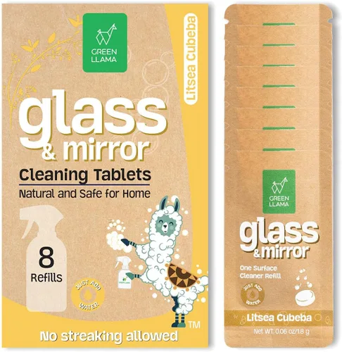 Vista 11 de Green Llama Paquete de 3 repuestos para ventanas y cristales, embalaje compostable certificado, solución de limpieza natural para ventanas y vidrio