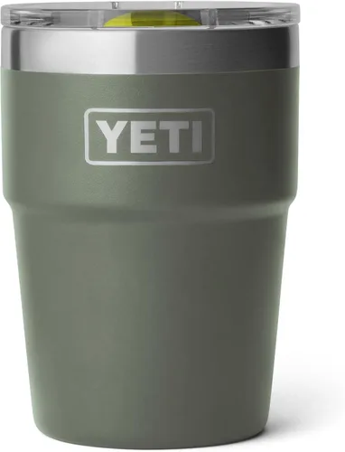 Vista 18 de YETI Rambler - Vaso apilable de 16 onzas, aislado al vacío, de acero inoxidable con tapa MagSlider Stackable, Vacuum Insulated, MagSlider Lid