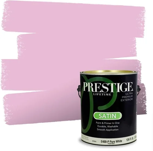 Vista 146 de Prestige Paints E100-T-SW6591 Pintura exterior e imprimación en uno, 1 galón, plano, combinación comparable de Sherwin Williams Amaryllis, 1 galón