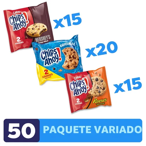 Vista 3 de CHIPS AHOY! Paquete variado de galletas, chispas de chocolate original, chispas de chocolate masticables con tazas de mantequilla de maní Reese's