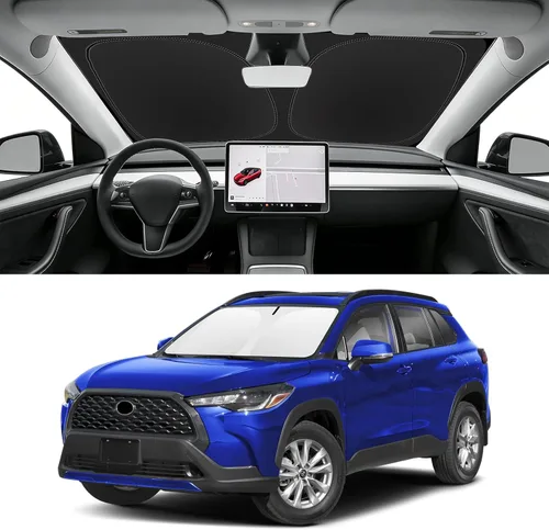 Vista 36 de Parasol plegable para parabrisas de ajuste a la medida, cubierta de ventana frontal que bloquea el sol y protege el automóvil de los rayos del sol